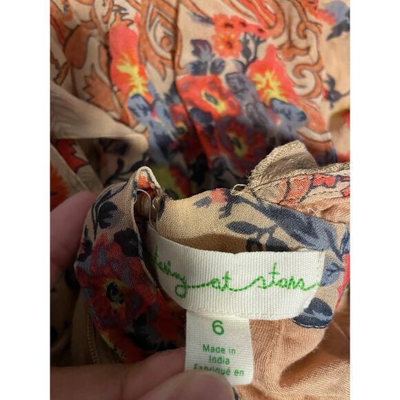 Anthropologie Staring at Stars Womens Jumpsuit Sz 6 Floral Viscose Wide Leg Boho - Picture 3 of 8